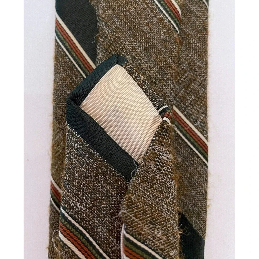 Don Loper Beverly Hills Men's Classic Neck Tie Brown Retro Stripe Polyester